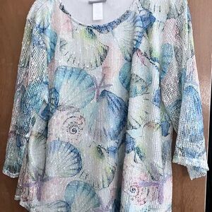 Women's Multicolor Seashell Print Top